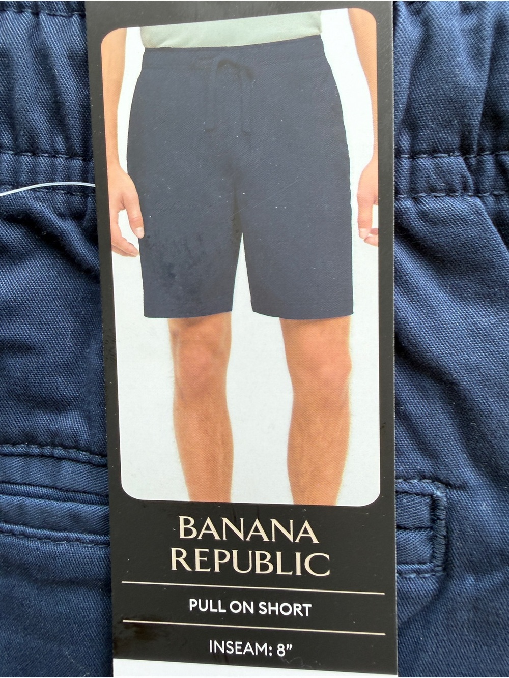 Banana Republic Men's Navy Elastic-Waist Draw String Shorts